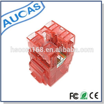 Fabricación de color rojo UTP cat5e / cat6 / cat7 Conector de módulo trapezoidal RJ45